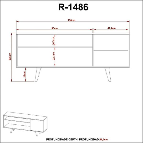 Imagem de Rack Para TV até 42 Polegadas 1 Porta R1486