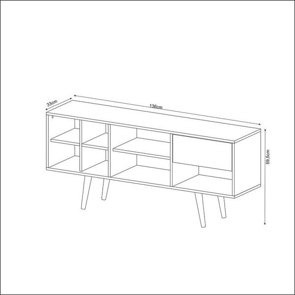 Imagem de Rack Para TV Até 42 Polegadas 136x59,5x33 cm Natural/Palha