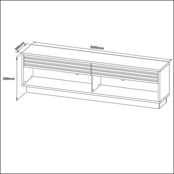 Imagem de Rack Para TV Até 42 Polegadas 2 Gavetas 200x59x36 cm Natural