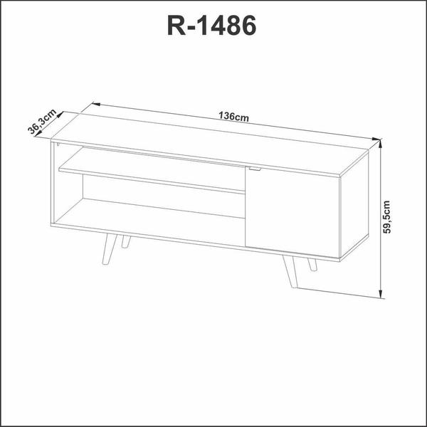 Imagem de Rack Para TV até 42 Polegadas com 1 Porta 136cm R1486 Tecno Mobili