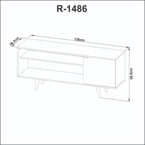 Imagem de Rack para TV até 42 Polegadas com Porta Tecnomobili Amêndoa/Mármore Lunar - R1486