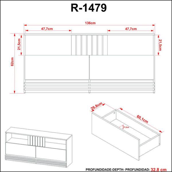 Imagem de Rack para TV até 42 Polegadas R1479 Natural/Palha Tecnomobili