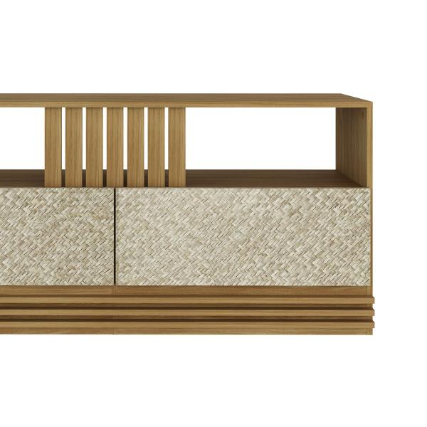 Imagem de Rack para TV até 42' ripado 136x62cm Natural Palha