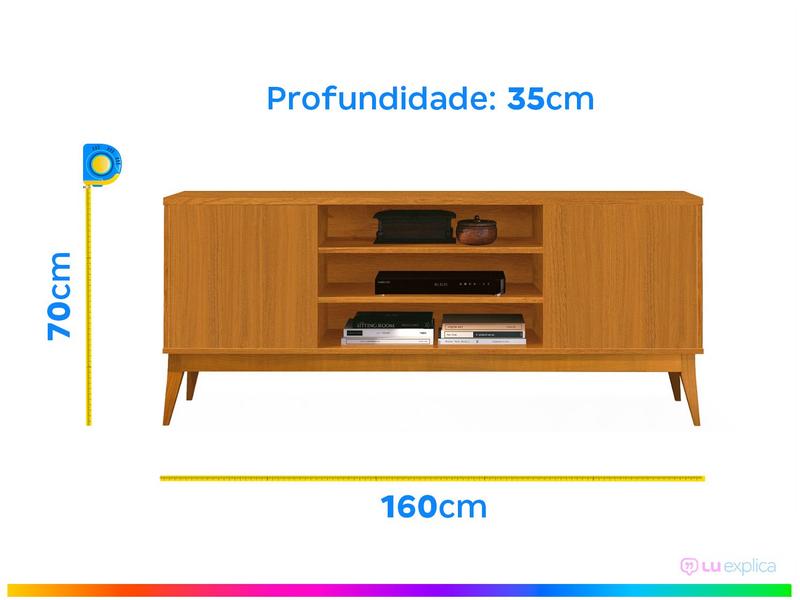Rack para TV até 43” Bancada 2 Portas EDN Móveis Imagem de Rack para TV até 43” Bancada 2 Portas EDN Móveis