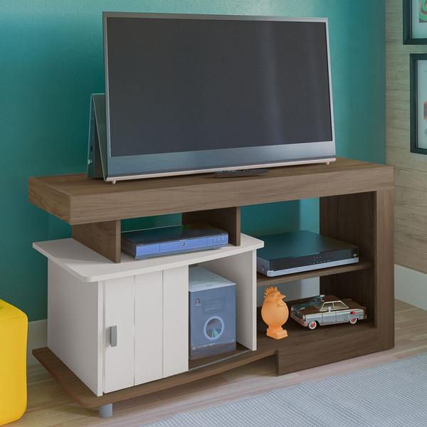 Rack para TV Até 47 Polegadas Royal Amêndoa/Off White - Artely - Artely Móveis Imagem de Rack para TV Até 47 Polegadas Royal Amêndoa/Off White - Artely