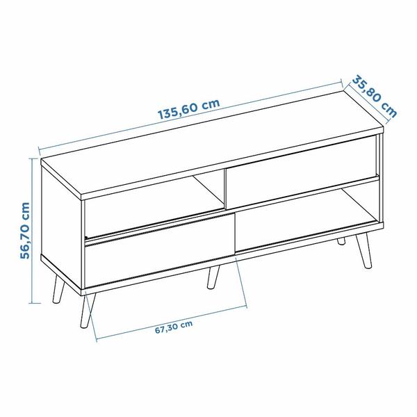 Imagem de Rack para TV até 50 Polegadas 2 Portas 135cm Zurique Notável Freijó/Off-White