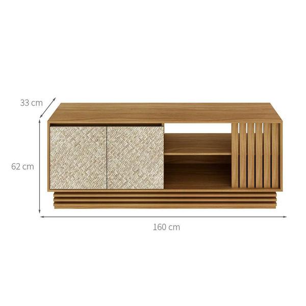 Imagem de Rack para TV até 52 Polegadas Adonis 2 PT Natural e Palha