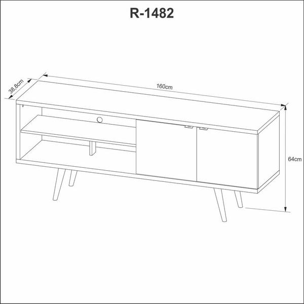 Imagem de Rack para TV até 55 polegadas com 2 Portas 160cm R1482 Tecno Mobili