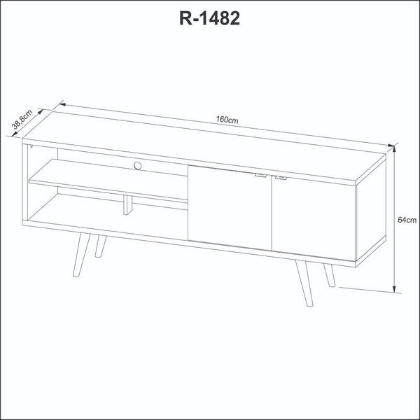 Imagem de Rack para TV até 55 Polegadas com 2 Portas Tecnomobili Amêndoa/Concreto - R1482