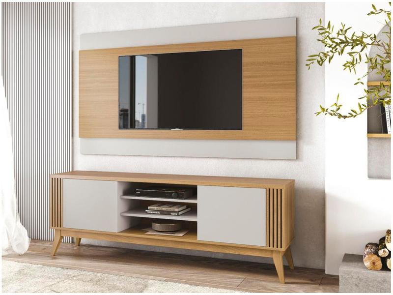 Rack para TV até 60” Bancada 2 Portas EDN Móveis - Legacy + Painel para TV até 58” Merlot Rack para TV até 60” Bancada 2 Portas EDN Móveis - Legacy + Painel para TV até 58” Merlot