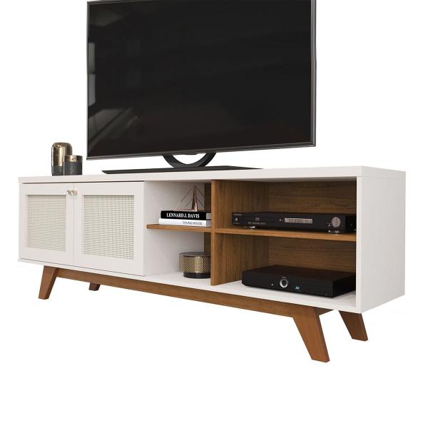 Imagem de Rack para Tv até 60 com 1,80 x 60cm Verona Freijó-Off White - ÉdeCasaMóveis