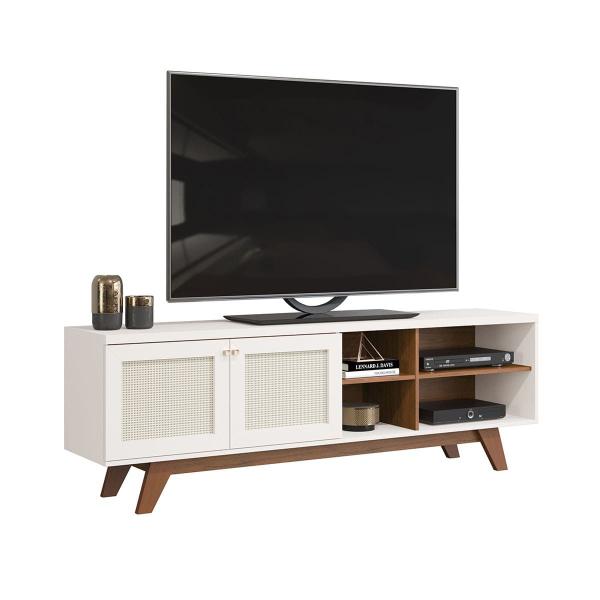 Imagem de Rack para Tv até 60 com 1,80 x 60cm Verona Freijó-Off White - ÉdeCasaMóveis