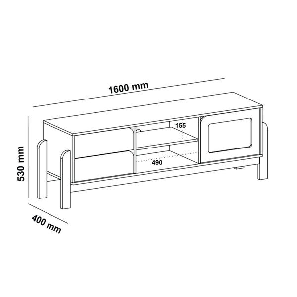 Imagem de Rack para Tv até 60 Polegadas 1 Porta 2 Gavetas Canadá Naturale/Branco