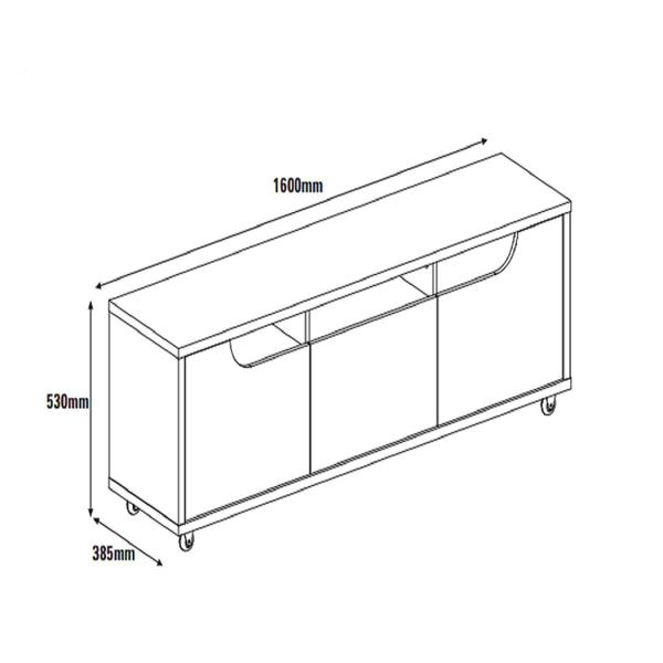 Imagem de Rack para TV até 60 Polegadas 160cm 1 Gaveta 2 Portas Jersey Casa D