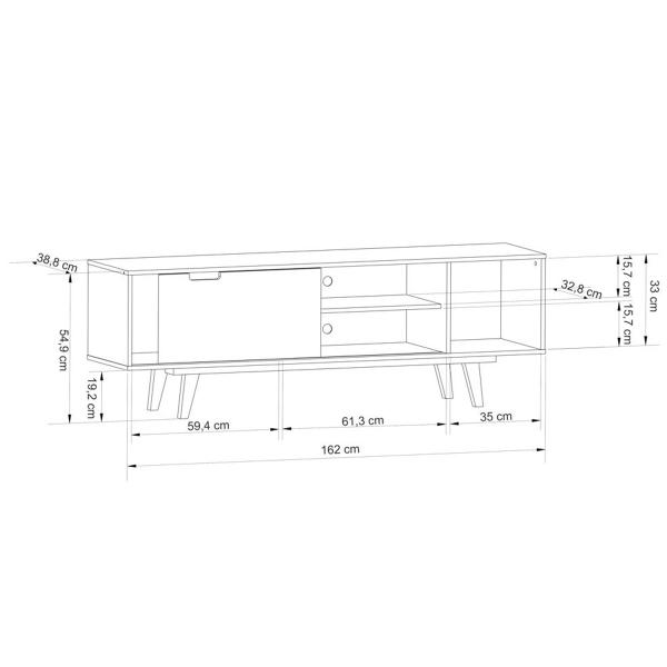 Imagem de Rack para TV Até 60 Polegadas Oregon 1 Porta Preto - Olivar Móveis