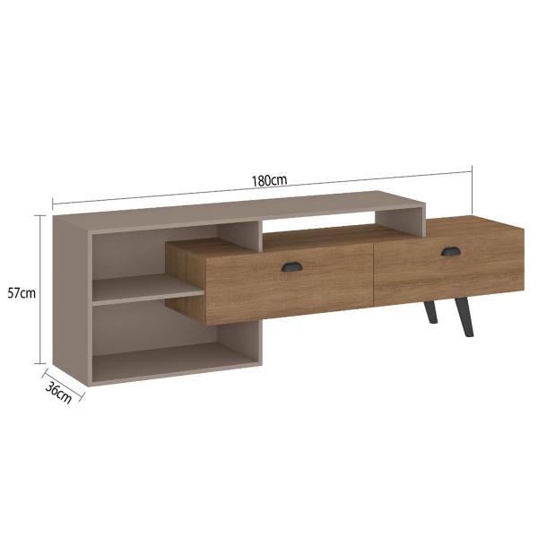 Imagem de Rack para TV Até 60 Polegadas Sunset 2 Portas Mel/Fendi - Fellicci