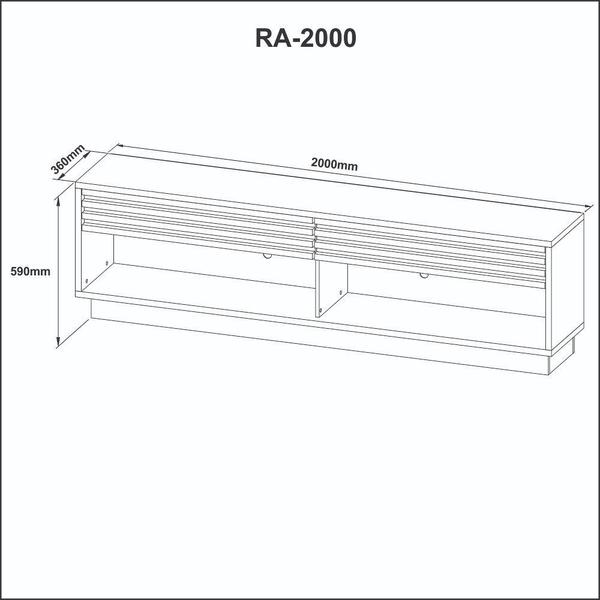 Imagem de Rack para TV até 65 Polegadas 2 Gavetas  RA2000 Tecnomobili