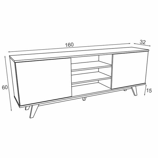 Imagem de Rack para TV até 65 Polegadas 2 Portas 3 Nichos 160cm Malaga Estilare