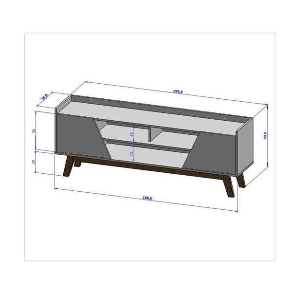 Imagem de Rack Para TV Até 65 Polegadas 2 Portas 3 Nichos Decor Móveis Bechara