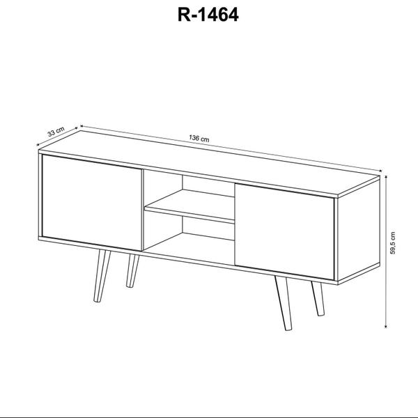 Imagem de Rack para TV até 65 Polegadas 2 Portas R1464 136cm Tecnomobili