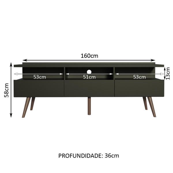 Imagem de Rack para TV até 65 Polegadas Madesa Londres com Pés Retro