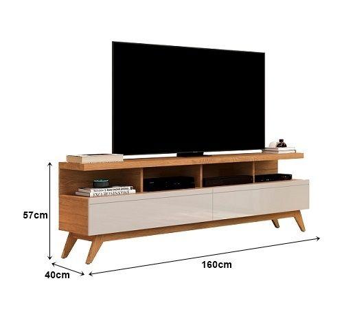 Imagem de Rack Para TV Até 65 Polegadas Vivare 1.6 Wood Nature/Off White - JLAR Móveis