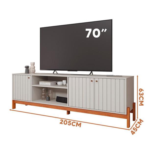 Imagem de Rack para TV até 70 Polegadas 3 portas MDF Off White Cinamomo Holanda