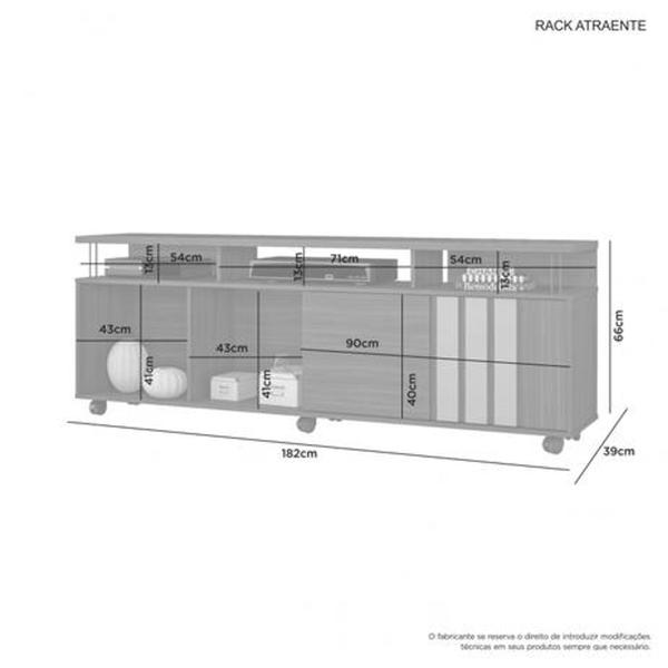 Imagem de Rack para TV até 72 Polegadas Atraente Candian JCM Móveis Branco