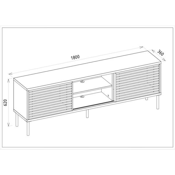 Imagem de Rack para TV até 72 Polegadas Industrial 180cm em BP Porta Pier Multiverso CabeCasa MadeiraMadeira