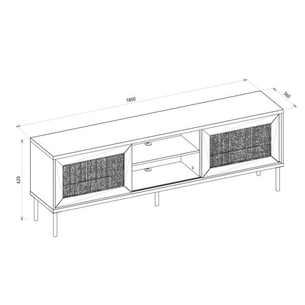 Imagem de Rack para TV até 72 Polegadas Industrial 180cm em BP Porta Telada Multiverso CabeCasa MadeiraMadeira