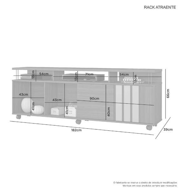 Imagem de Rack Para Tv Até 75 Polegadas Atraente JCM