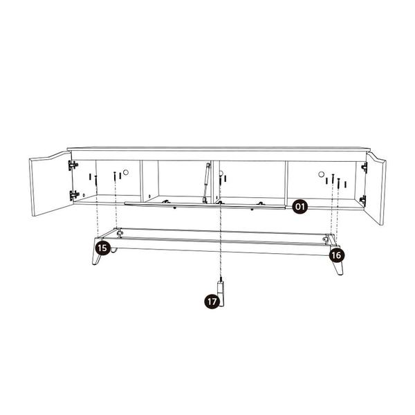 Imagem de Rack para TV até 75 Polegadas Flynt Off White e Natural 219 cm