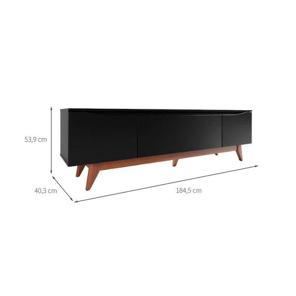 Rack para TV até 75 Polegadas Flynt Preto e Natural 184 cm - Modern Imagem de Rack para TV até 75 Polegadas Flynt Preto e Natural 184 cm