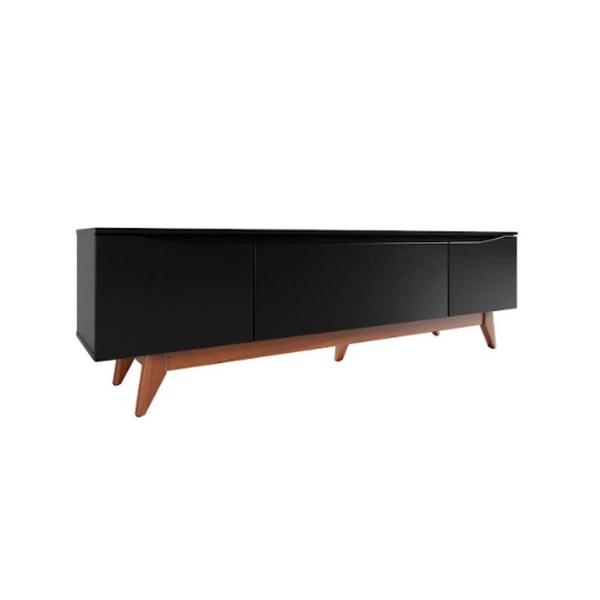 Rack para TV até 75 Polegadas Flynt Preto e Natural 184 cm - Modern Imagem de Rack para TV até 75 Polegadas Flynt Preto e Natural 184 cm