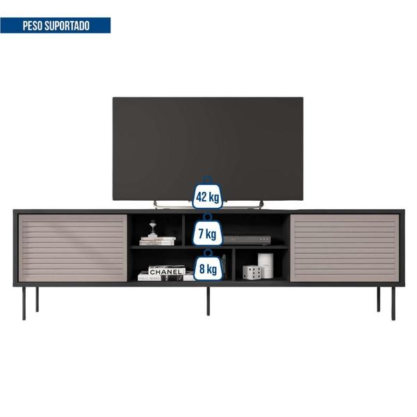 Imagem de Rack para TV até 75 Polegadas Industrial 220cm em BP Porta Pier Multiverso CabeCasa MadeiraMadeira