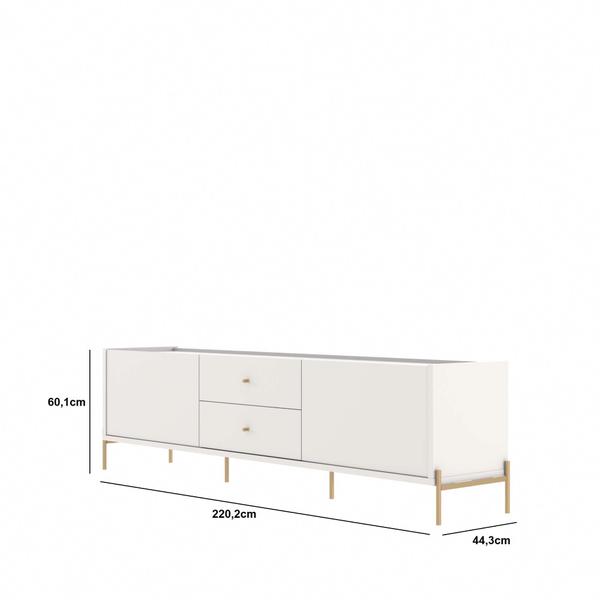 Imagem de Rack para TV até 75 Polegadas Jasper 2.2 Off White/Dourado - Província