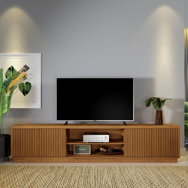 Rack para TV até 85 Polegadas 100% MDF Ripado 2 Portas Valência - Mavaular
