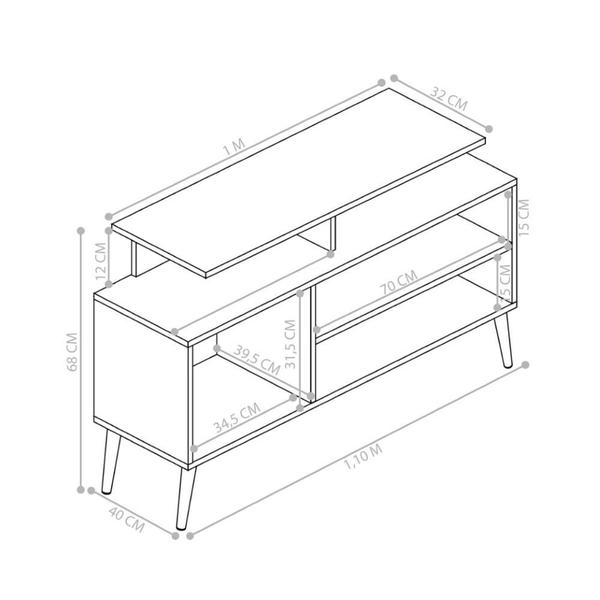 Imagem de Rack para TV Brado Preto e Canela