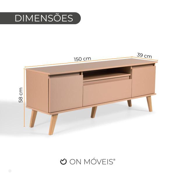 Imagem de Rack para TV com Prateleira 150cm Retro Mdf Dallas