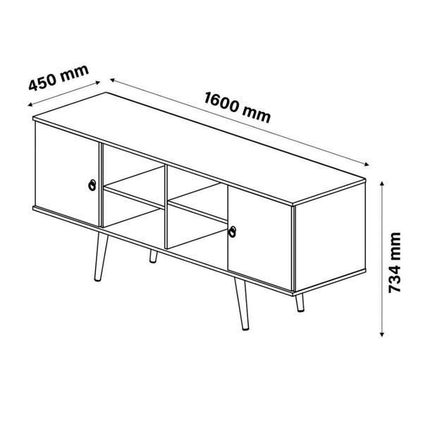 Imagem de Rack Para Tv De 52 Polegadas 2 Portas Branco/Cumaru Estrela Patrimar