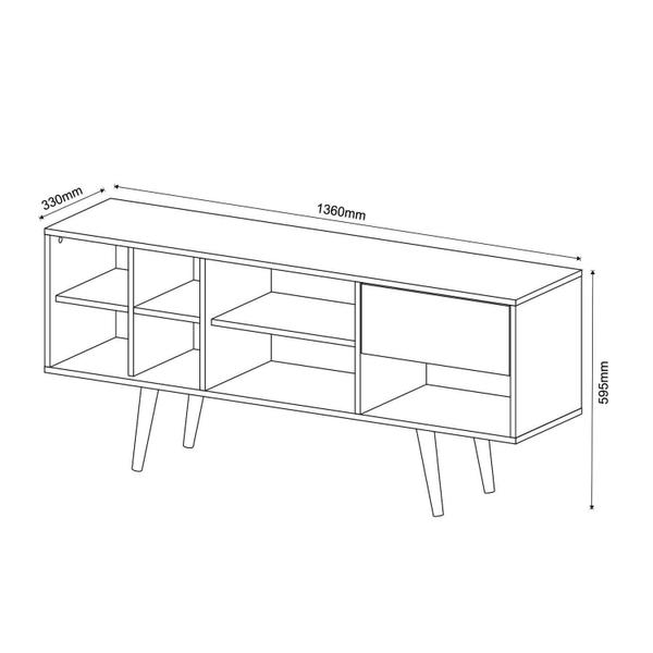 Imagem de Rack para TV de até 42 com 1 Gaveta - Natural/Palha