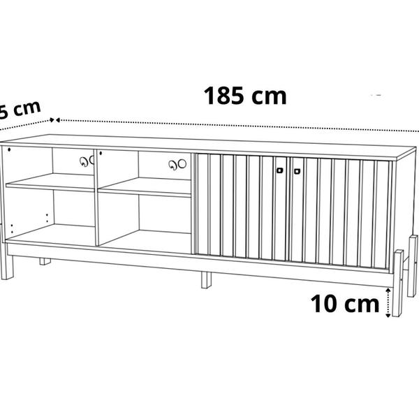 Imagem de Rack para Tv de até 70 Polegadas, Holanda ,180cm Salvia/cinamomo