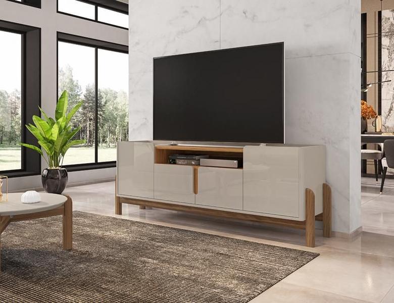 Rack Para TV Lizz 1,70m Off White/Cedro - Casa D - Rack - Magazine