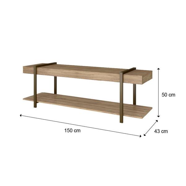 Imagem de Rack para TV Madeirado e Tubos Ouro Velho Carraro