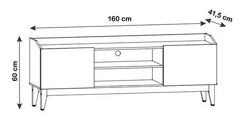 Imagem de Rack para tv ravena 1,60 casa d branco/noce - village móveis
