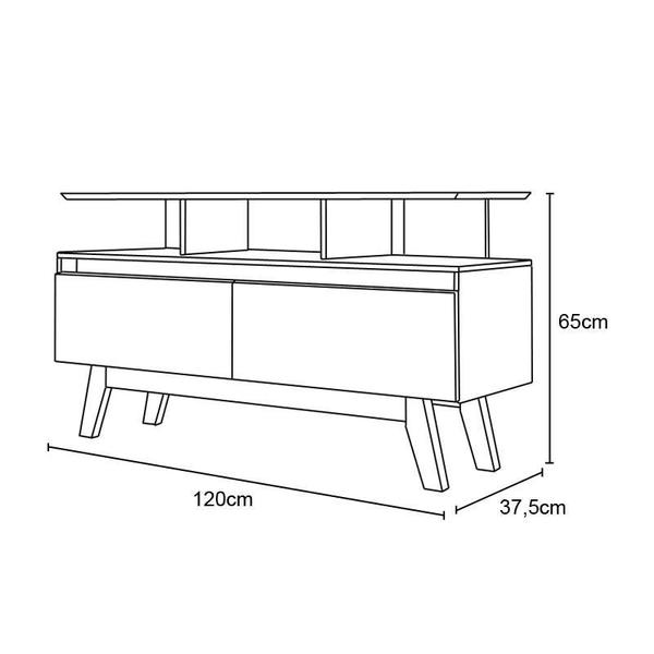 Imagem de Rack para TV Rubi 1.2 2 Portas Cinamomo/Off White - Bechara