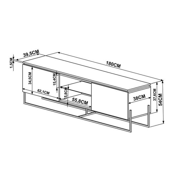 Imagem de Rack Para Tv Sala Com 1 Prateleira De Vidro - Hanover Branco