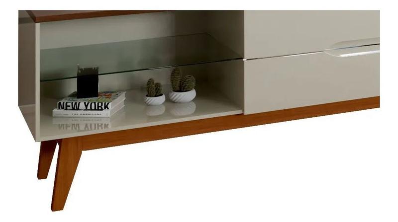 Imagem de Rack para tv wall 2,20 largura off white/freijó