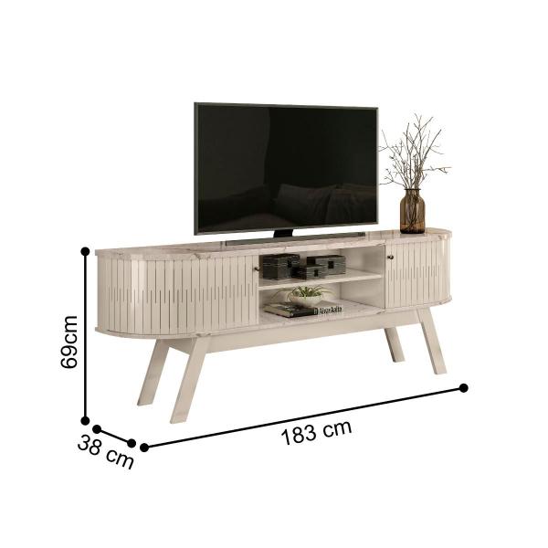 Imagem de Rack para TVs de 75" Oxônia Calacata Off White