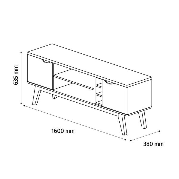 Imagem de Rack Prism com adega e 2 portas 1.6 Patrimar Branco Acetinado Cumaru sala